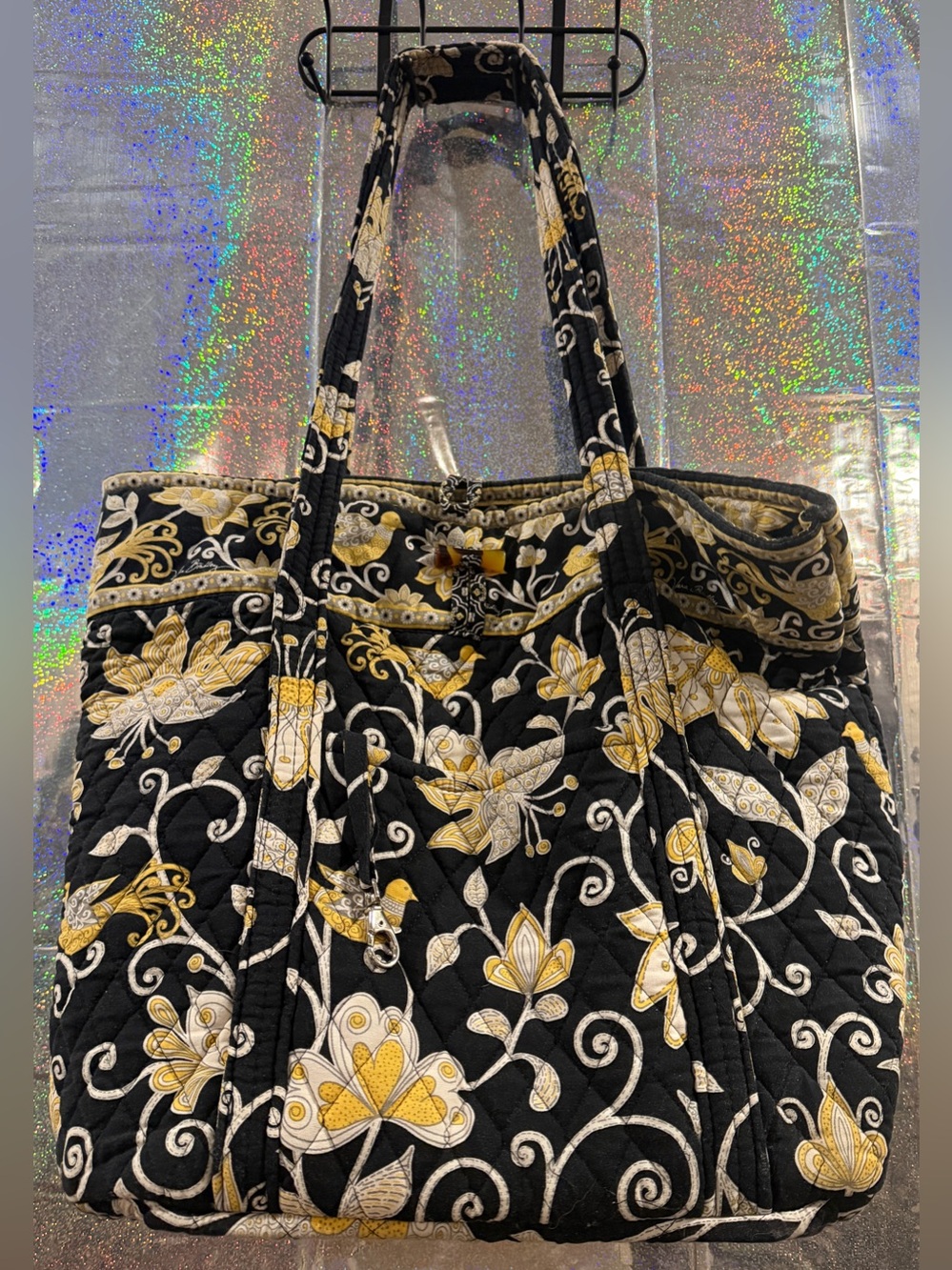 Vera Bradley Retired Baroque Toggle Tote Quilted Cotton Shoulder Bag